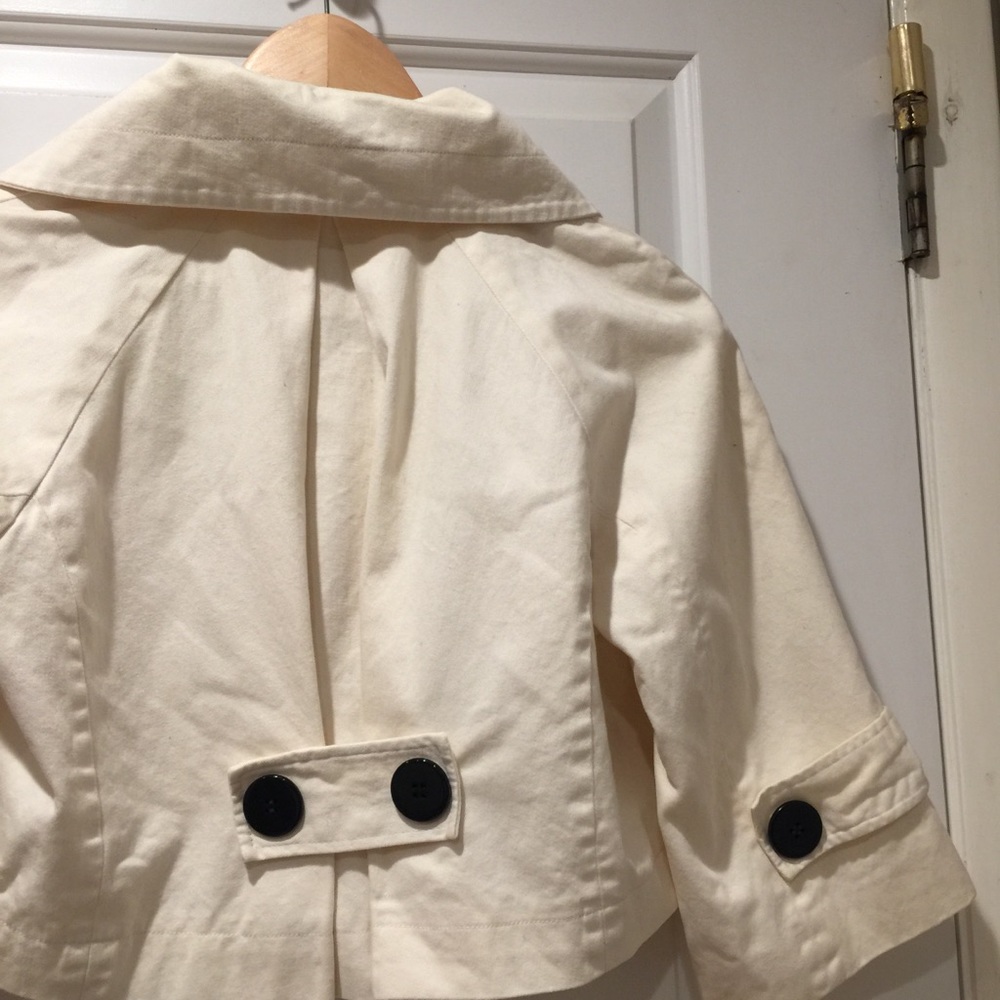Off White Soft Cropped Jacket by TFNC LF Stores